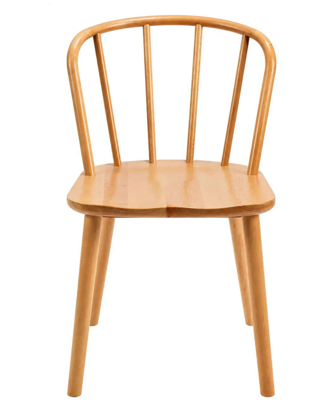 The same wooden spindle chair isolated on a clean white background