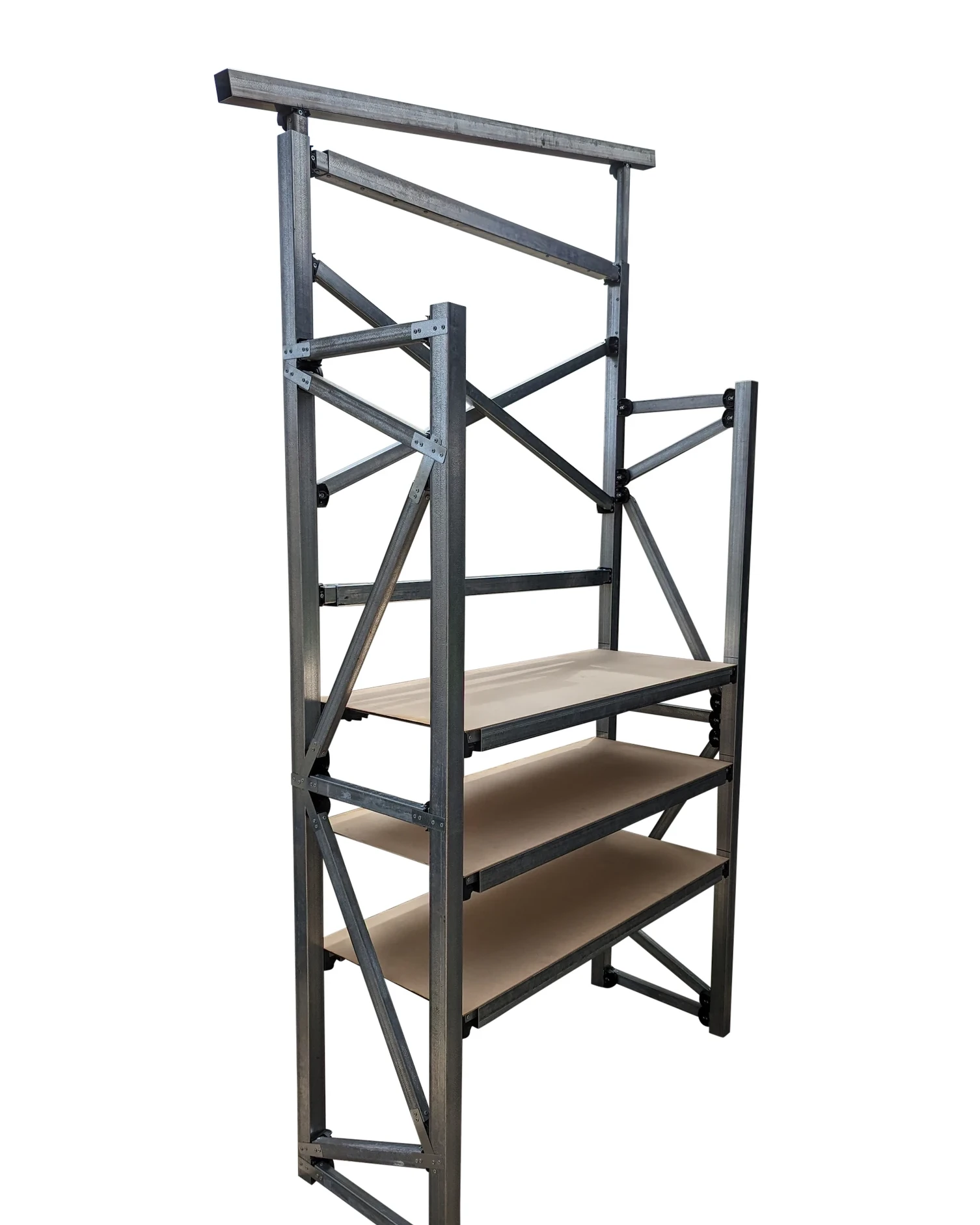 Industrial machinery server rack cleanly isolated with precision cutouts and internal gap knockouts