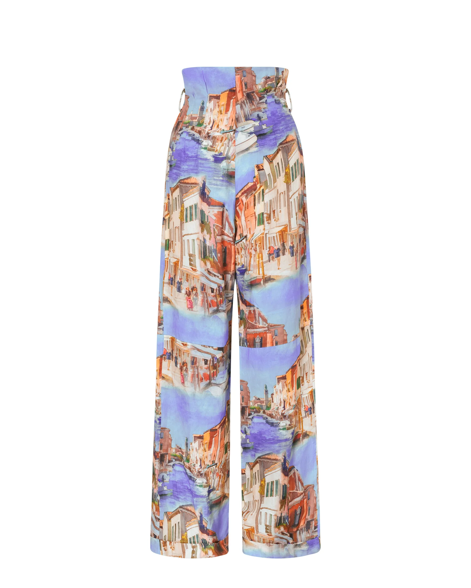 Editorial garment after color correction with a blue canal print