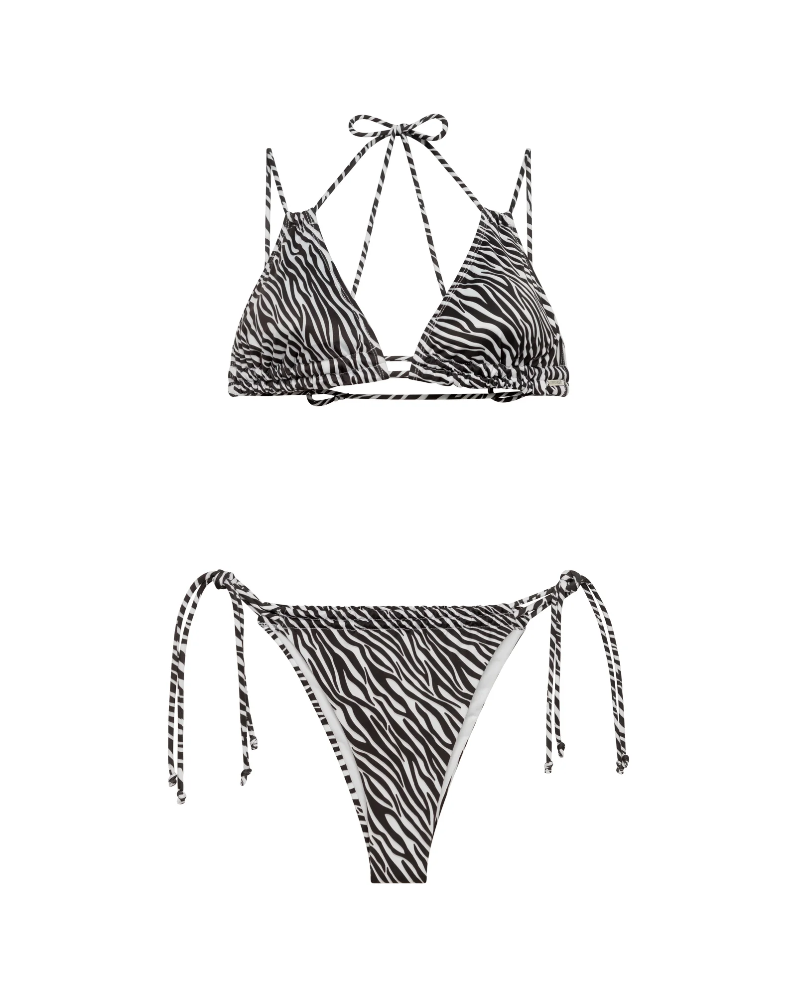 Finished swimwear bikini ghost mannequin presentation with natural elastic curves and hollow strap depth