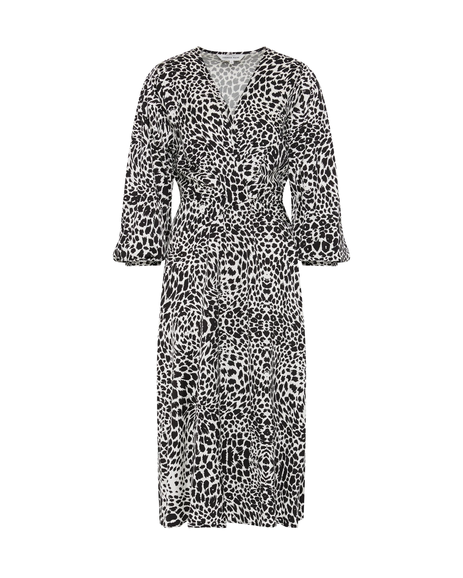 Animal-print designer dress isolated on a transparent background