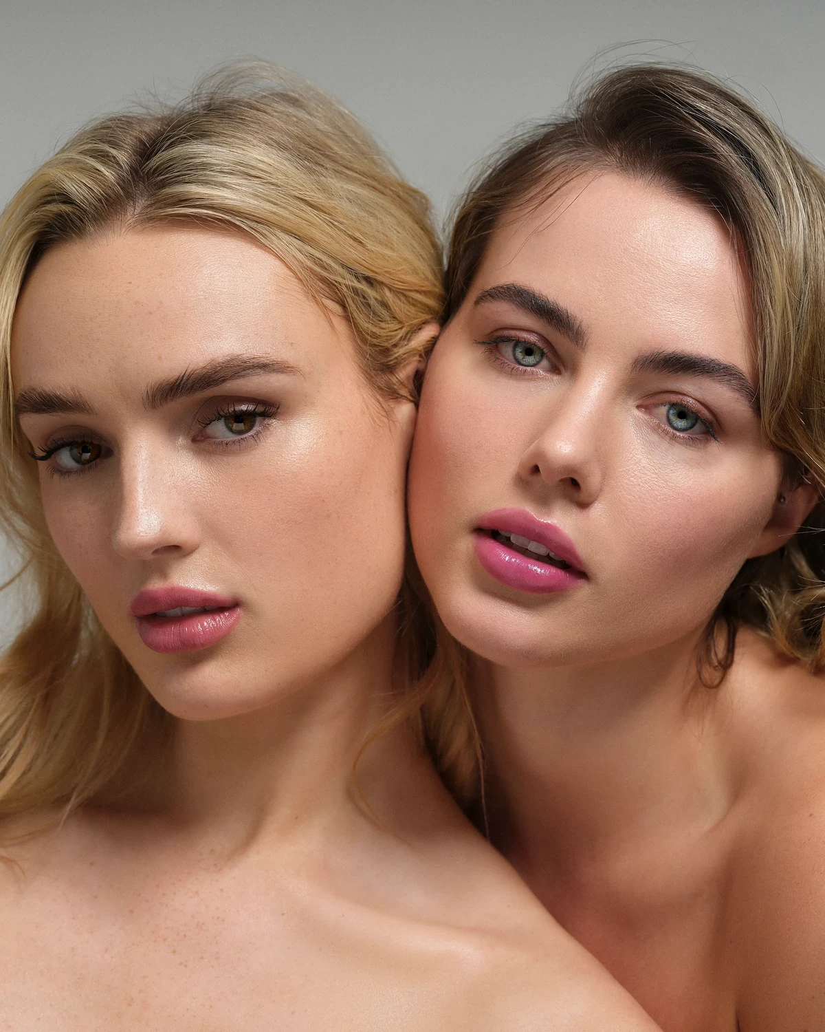 High-fashion beauty and skincare frequency separation retouching